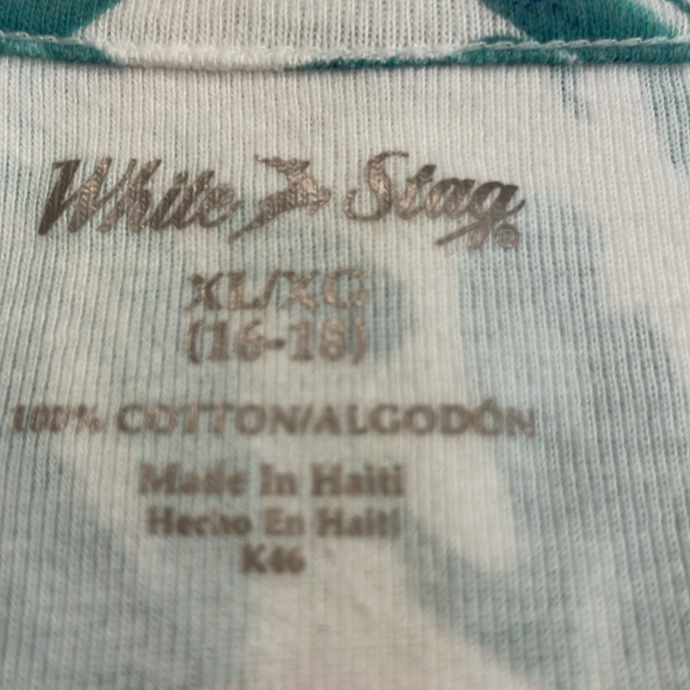 White Stag XL Cotton Pink and Green Short Sleeve T-Shirt Vintage but Like New - Picture 3 of 9